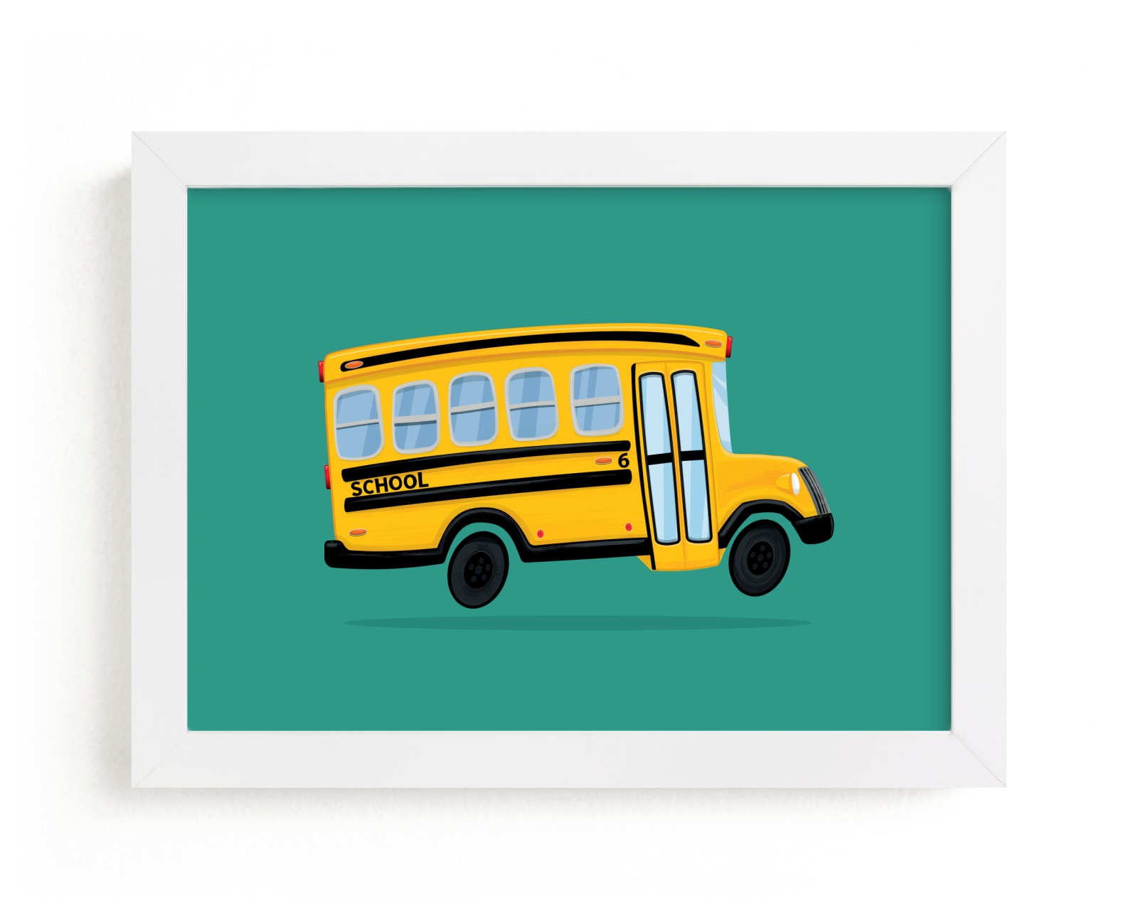 "Cute School Bus" - Art Print by Nathan Poland in beautiful frame options and a variety of sizes.