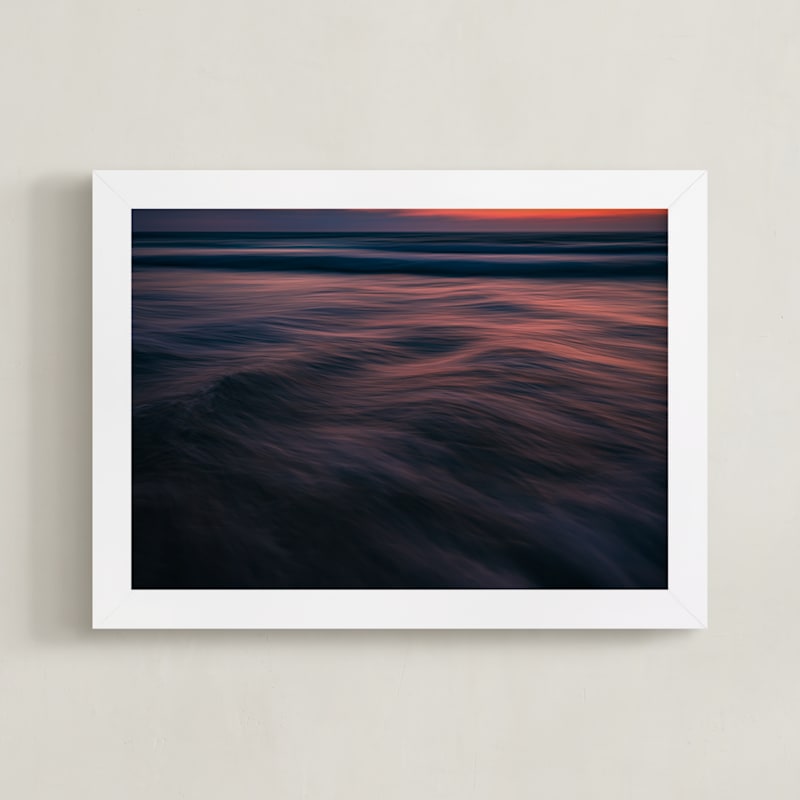 "The Uniqueness of Waves LIV" - Art Print in Stormy Sunset by Tal Paz-Fridman - Framed