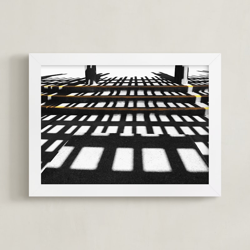 "Golden Hour Symmetry" - Art Print in Golden Yellow by Elky Ink - Framed