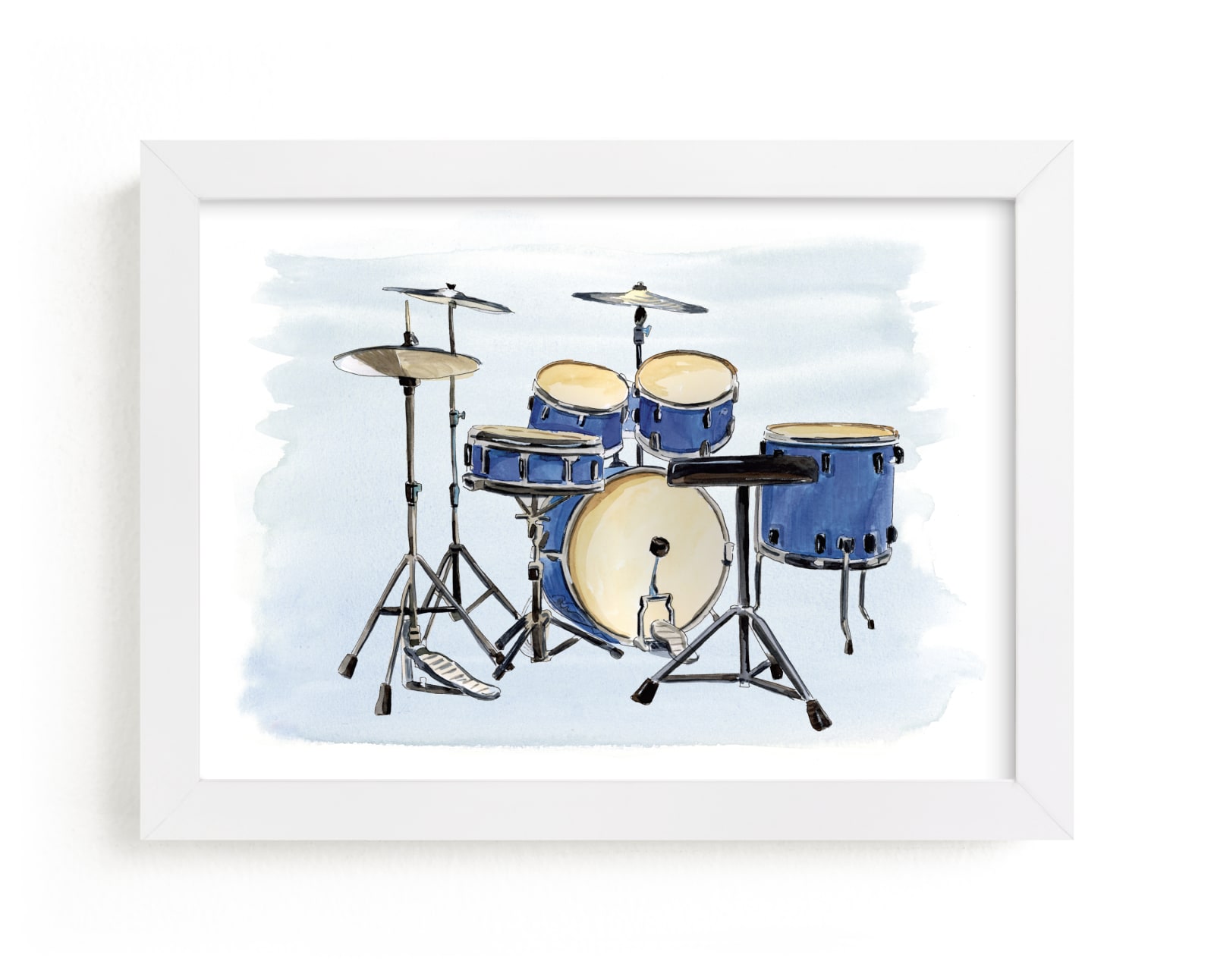 "Blue Drum Kit" by Lisa Travis in beautiful frame options and a variety of sizes.