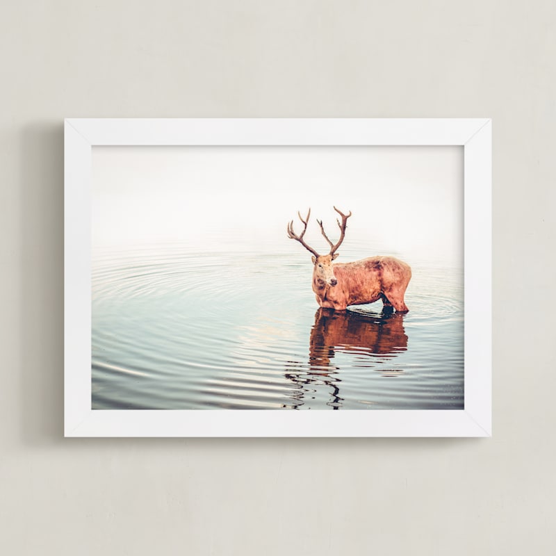 "Deer" by Lying on the grass in beautiful frame options and a variety of sizes.