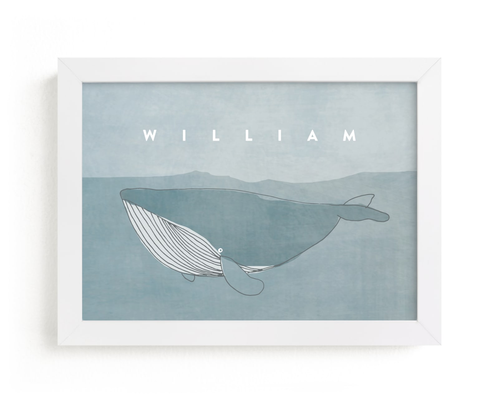 "Sweet Whale" - Custom Open Edition Nursery Art Print by Lucrecia Caporale in beautiful frame options and a variety of sizes.