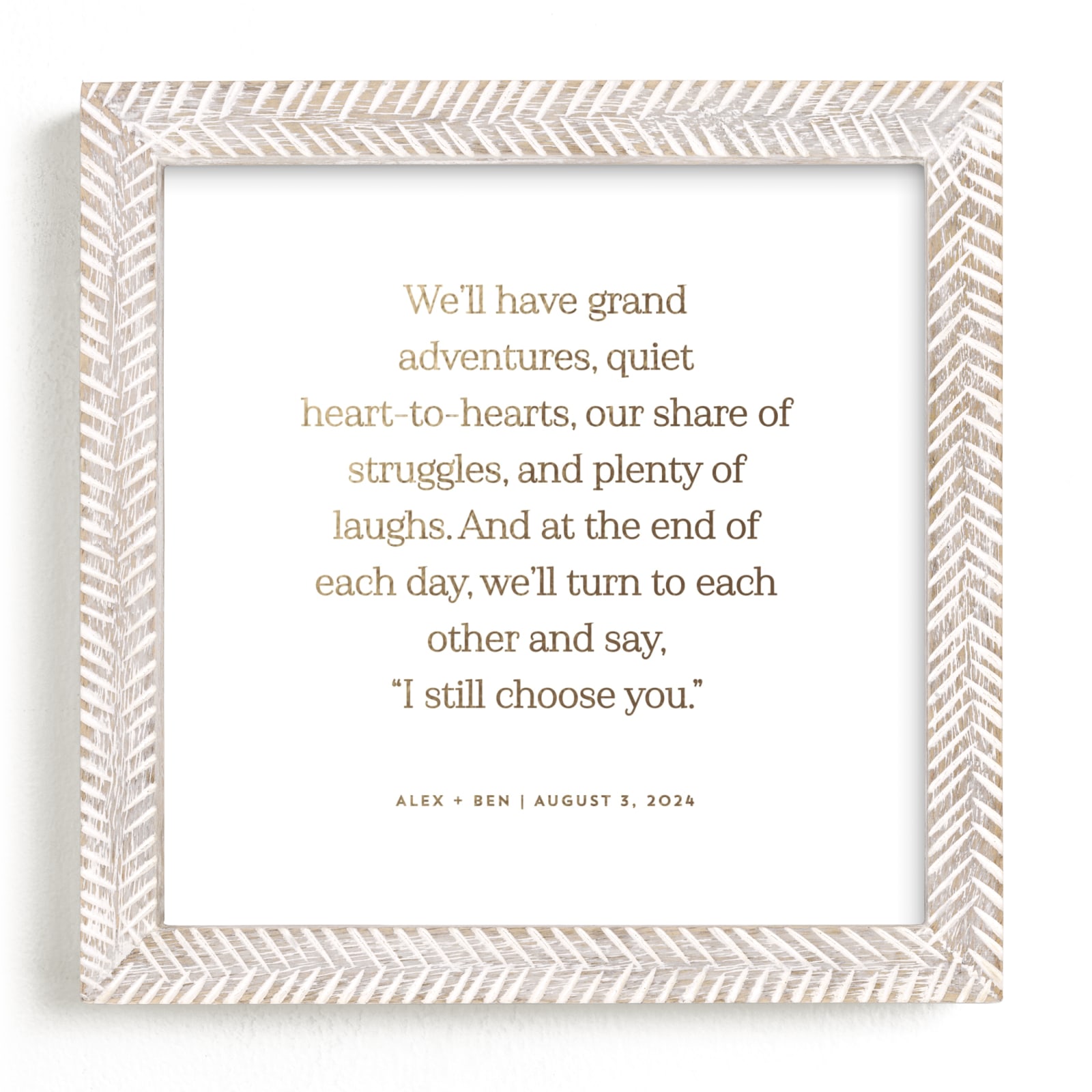 "Your Vows as a Foil Art Print" - Drawn Foil Art by Minted in beautiful frame options and a variety of sizes.