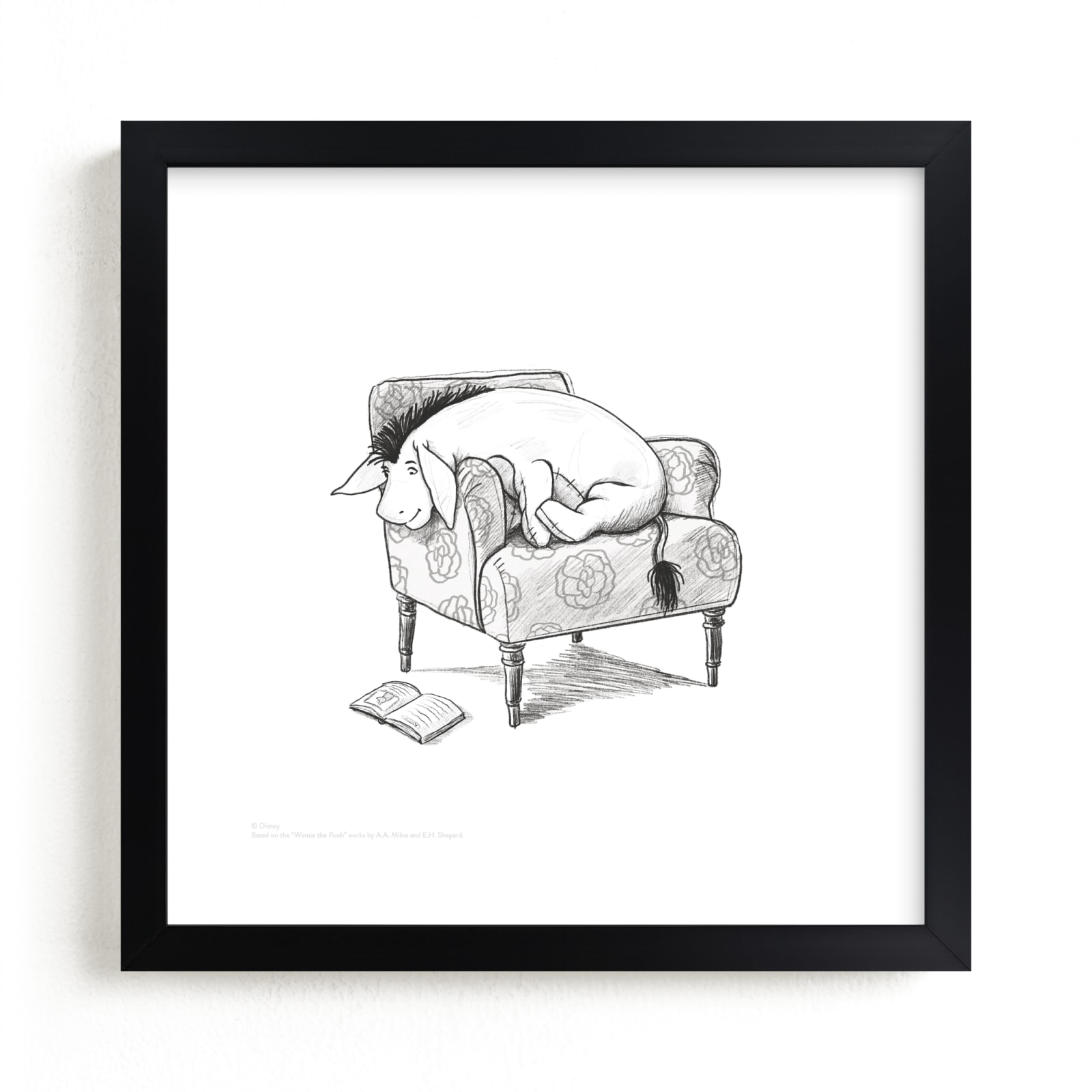 "Eeyore Lounging from Disney's Winnie The Pooh" - Limited Edition Art Print by Stefanie Lane in beautiful frame options and a variety of sizes.