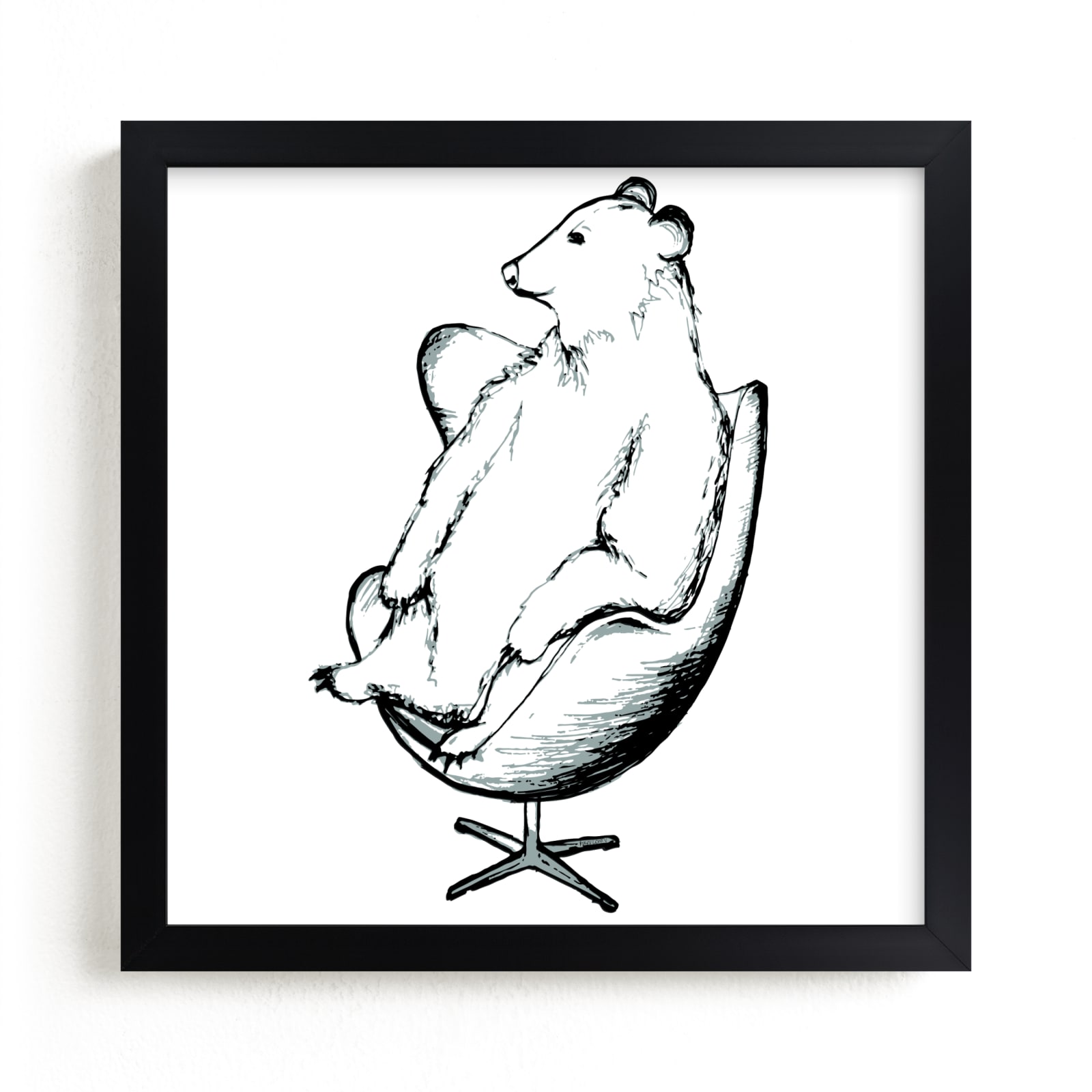 "Egg Chair Bear" - Limited Edition Art Print by Flume Design in beautiful frame options and a variety of sizes.