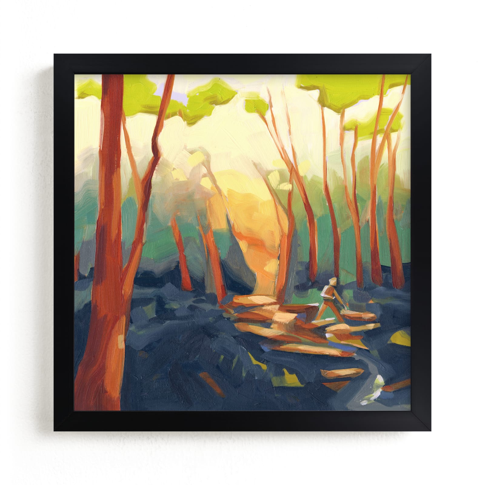"Fell In Love With the Tree Feller" - Limited Edition Art Print by Khara Ledonne in beautiful frame options and a variety of sizes.