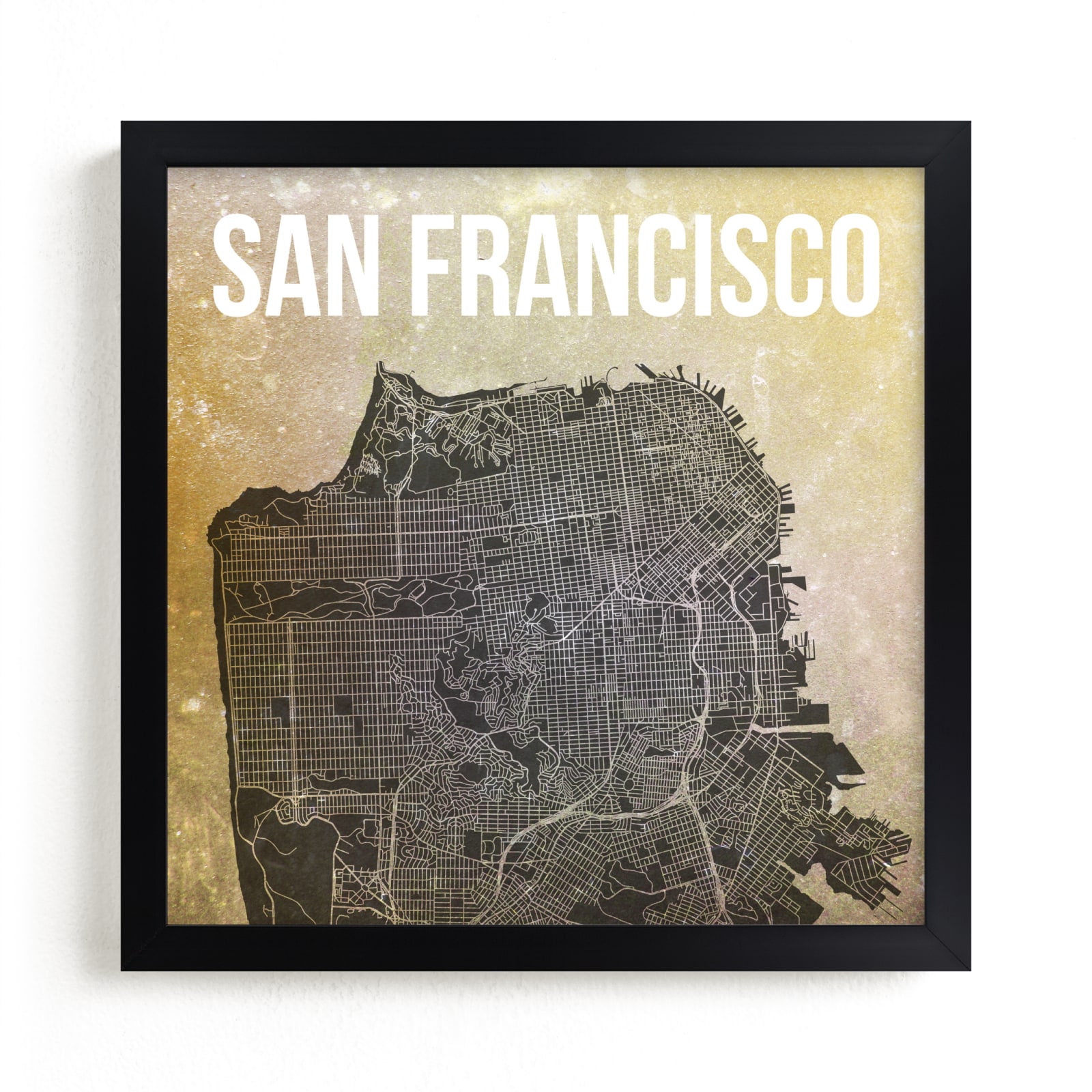 "Map of San Francisco" - Limited Edition Art Print by Alex Elko Design in beautiful frame options and a variety of sizes.