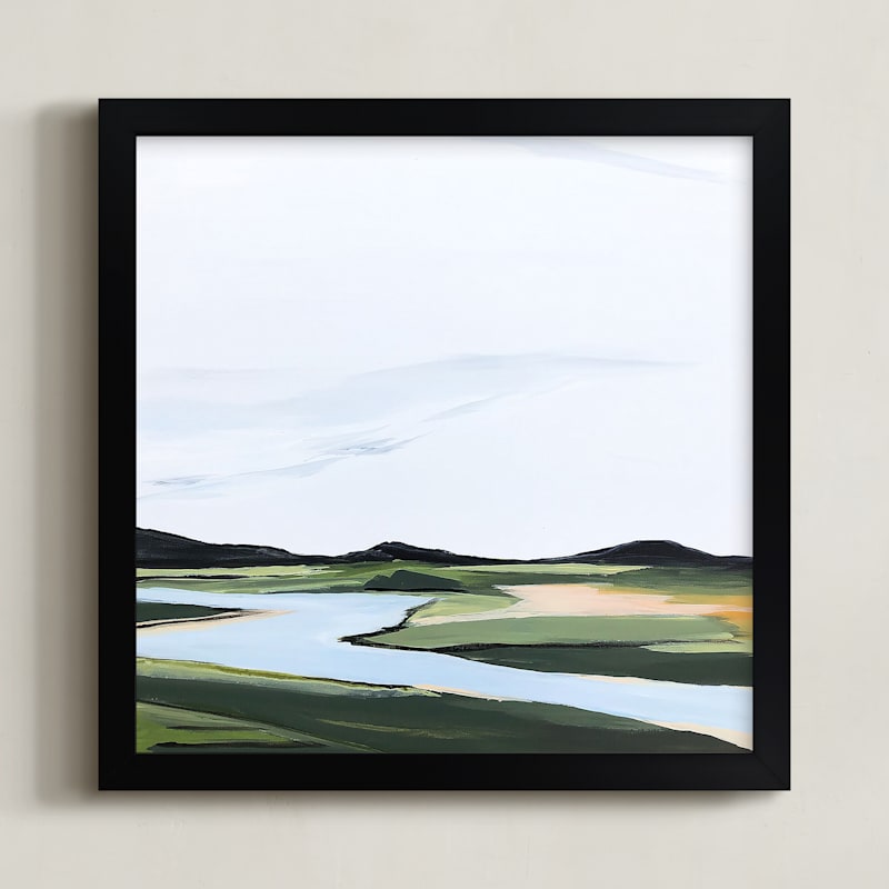 "County Road River Bank" - Limited Edition Art Print by Rebecca King in beautiful frame options and a variety of sizes.