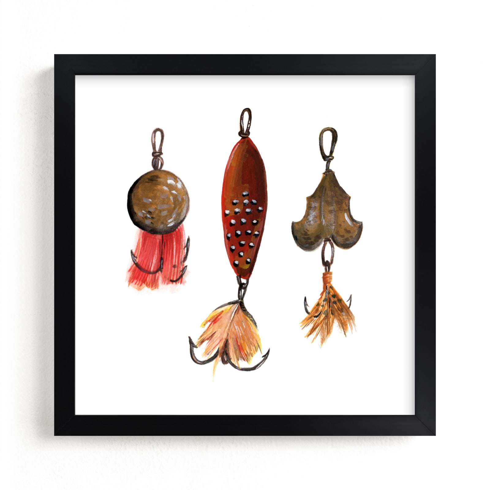 "Fishing Lures No. 1" - Limited Edition Art Print by Tanya Lee of Frooted Design in beautiful frame options and a variety of sizes.