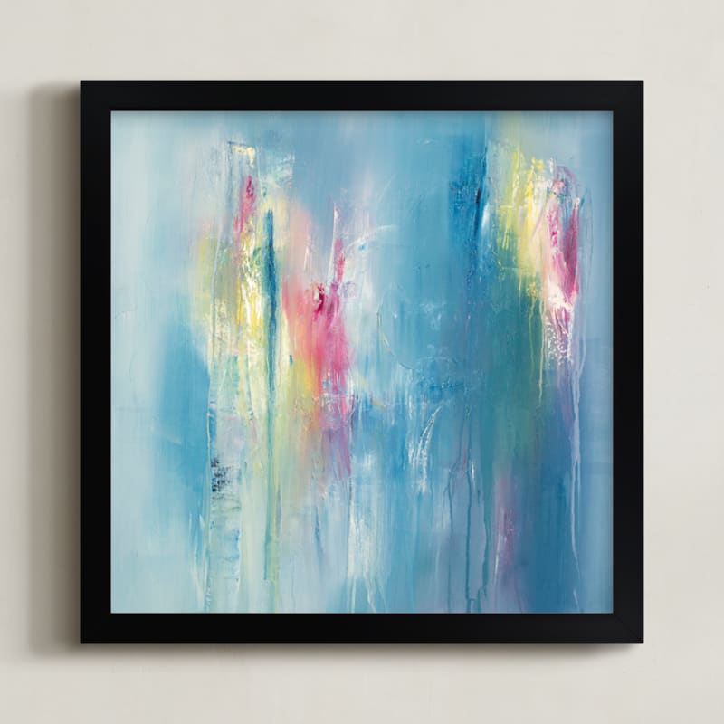 "Unrequited Color" - Art Print in Summer Sky Blue by Laura Viapiano - Framed