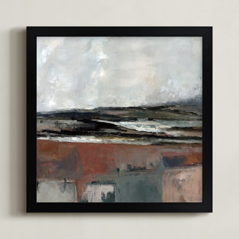 "North Country" - Art Print in light grey by Hadas Tal - Framed