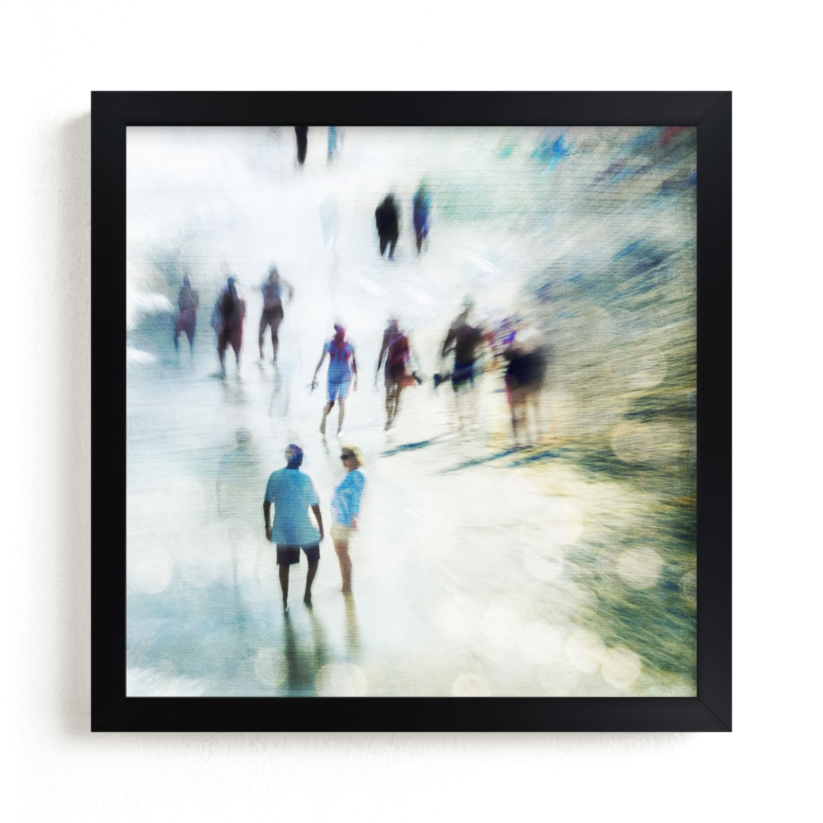 "People On Beach Bokeh" - Art Print by Andy Mars in beautiful frame options and a variety of sizes.