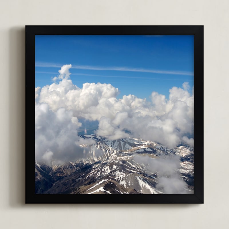 "Clouds and Snow 1" - Art Print in cloudy white grey by Jeff Vilkin - Framed