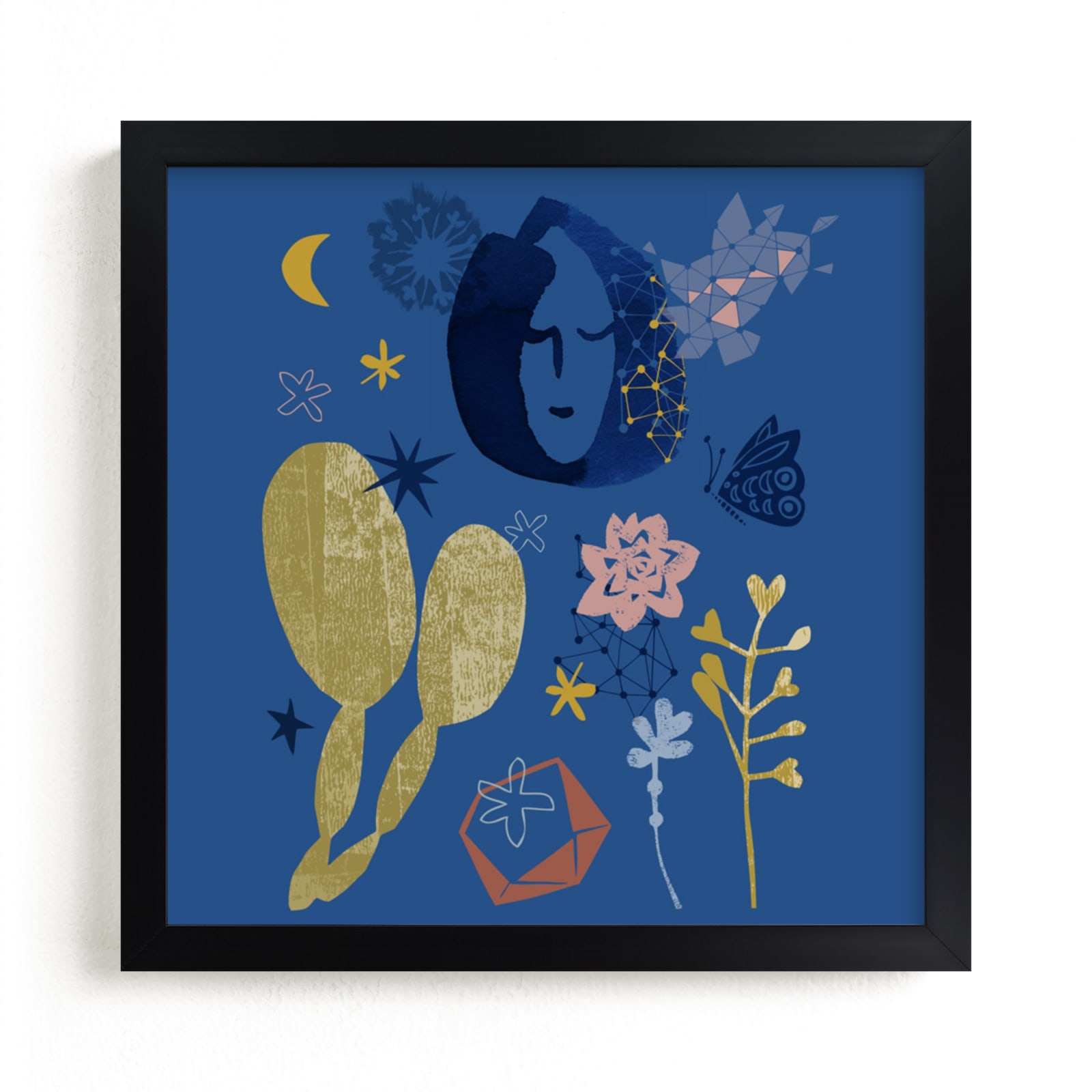 "Cactus Night" - Art Print by Eva Marion in beautiful frame options and a variety of sizes.