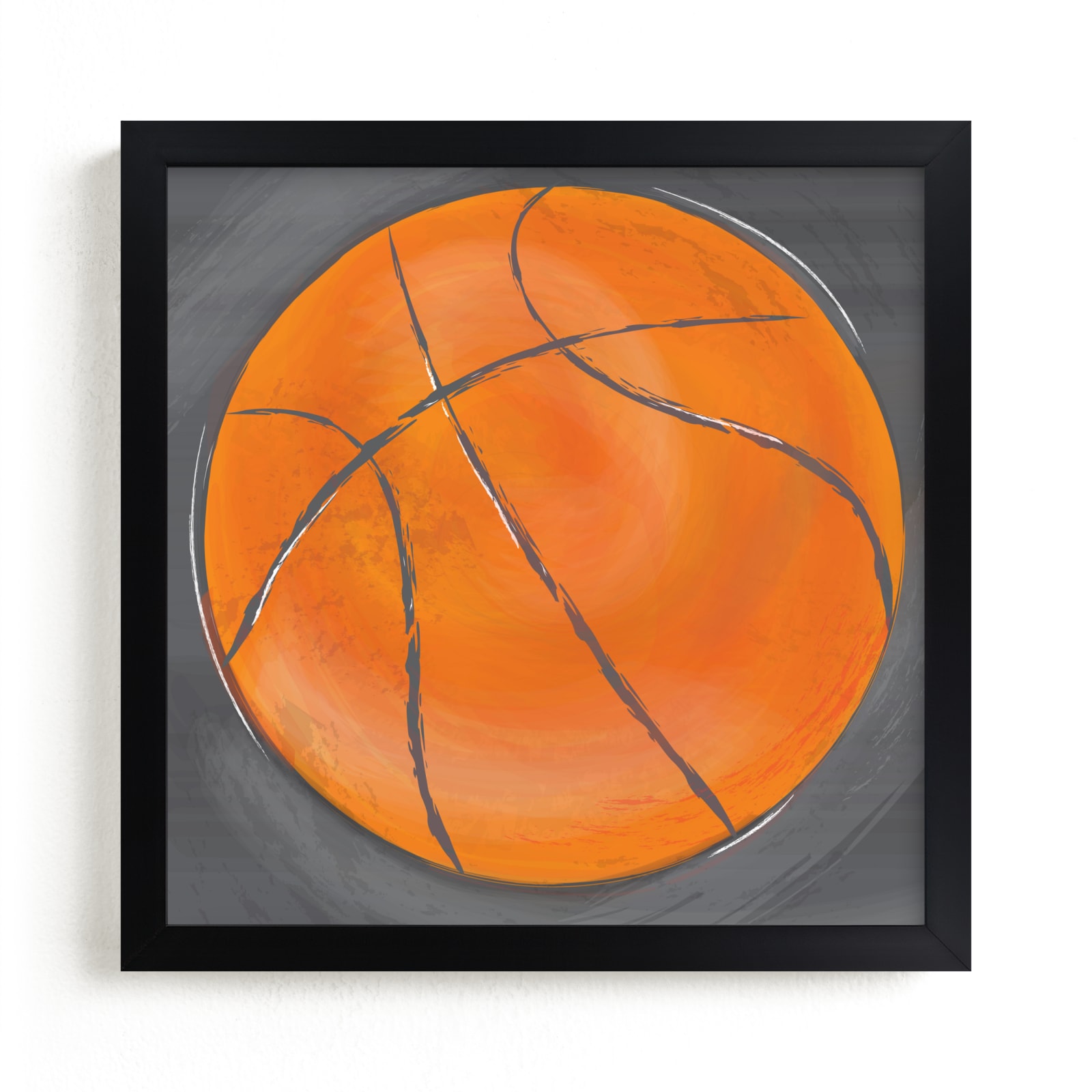 "Basketball-Gray" - Art Print by Rebecca Marchese in beautiful frame options and a variety of sizes.