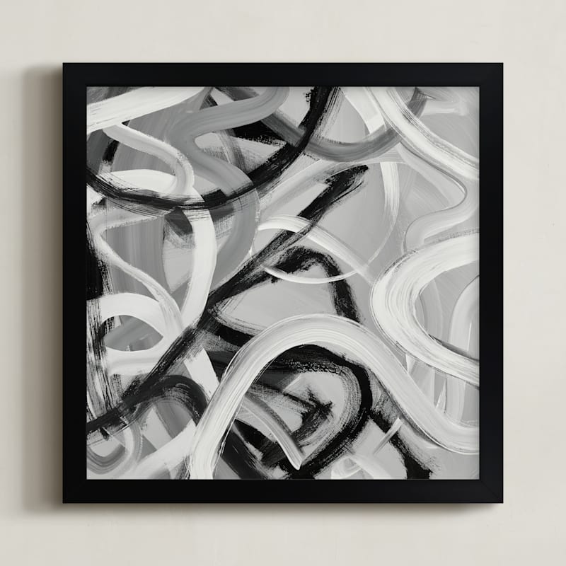 "Monochrome Swirls" by Camille Pietrow in beautiful frame options and a variety of sizes.