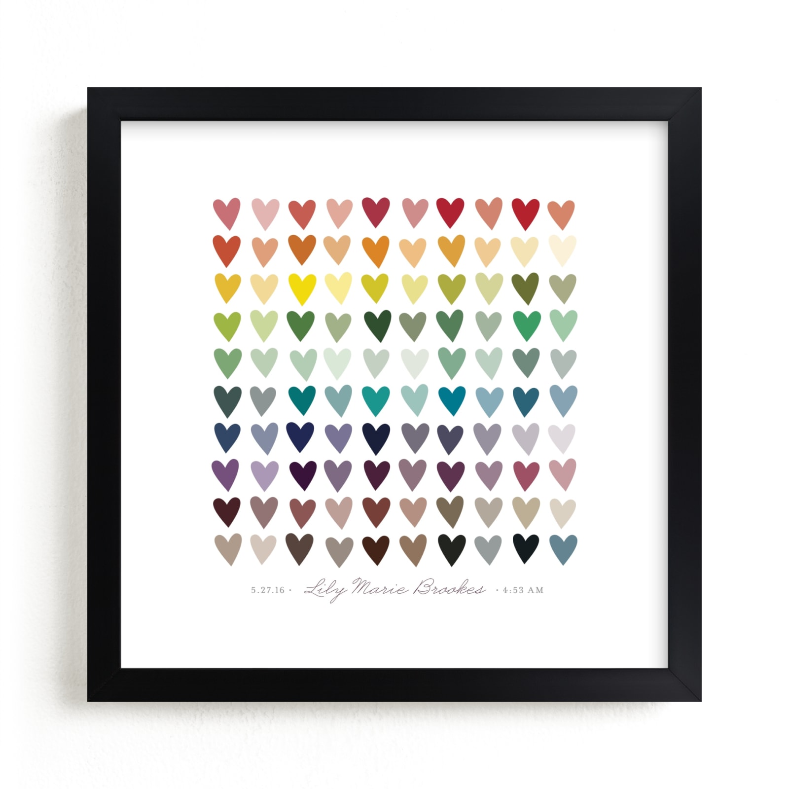 "Paper Hearts" - Custom Open Edition Nursery Art Print by InkDot in beautiful frame options and a variety of sizes.