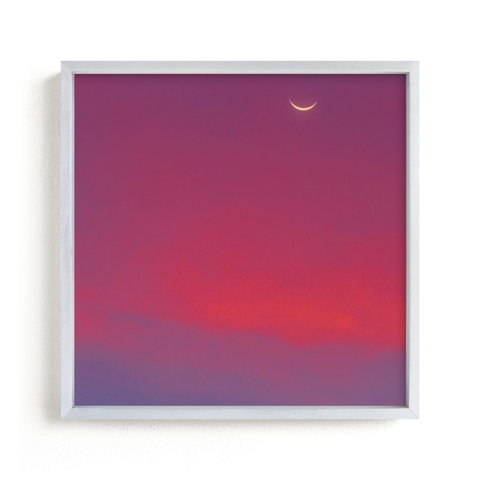 "Crescent Moon and Purple Skies" - Limited Edition Art Print by James Derit in beautiful frame options and a variety of sizes.