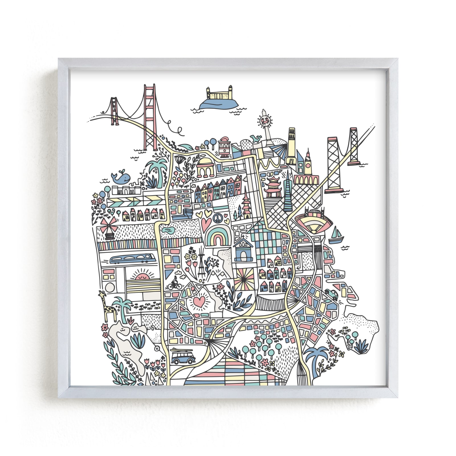 "San Francisco Sketch" - Art Print by Jessie Steury in beautiful frame options and a variety of sizes.