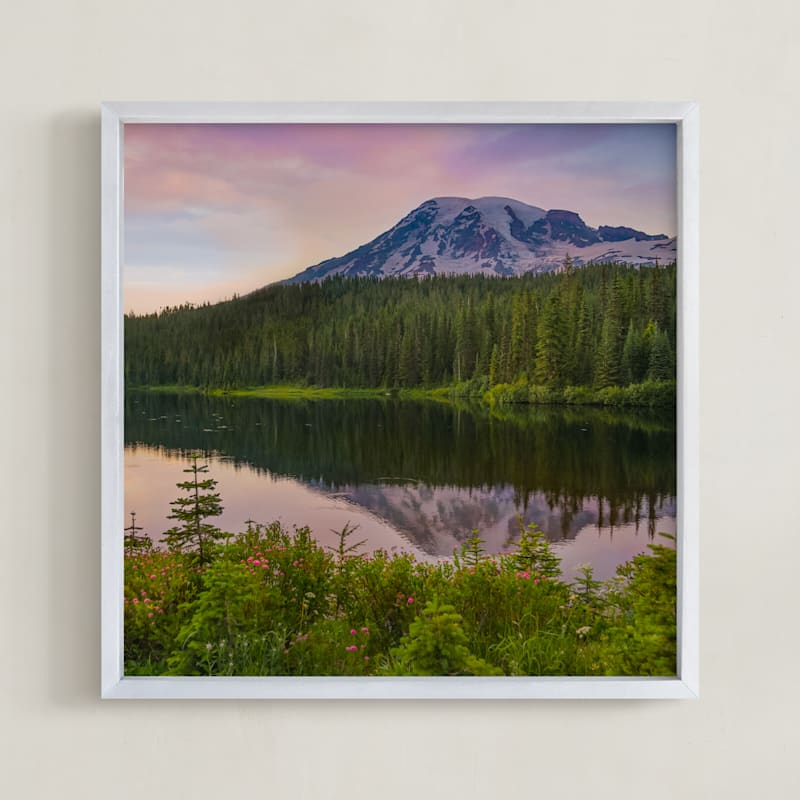 "Dusk at Reflection Lake, WA" by Abby Ehntholt in beautiful frame options and a variety of sizes.