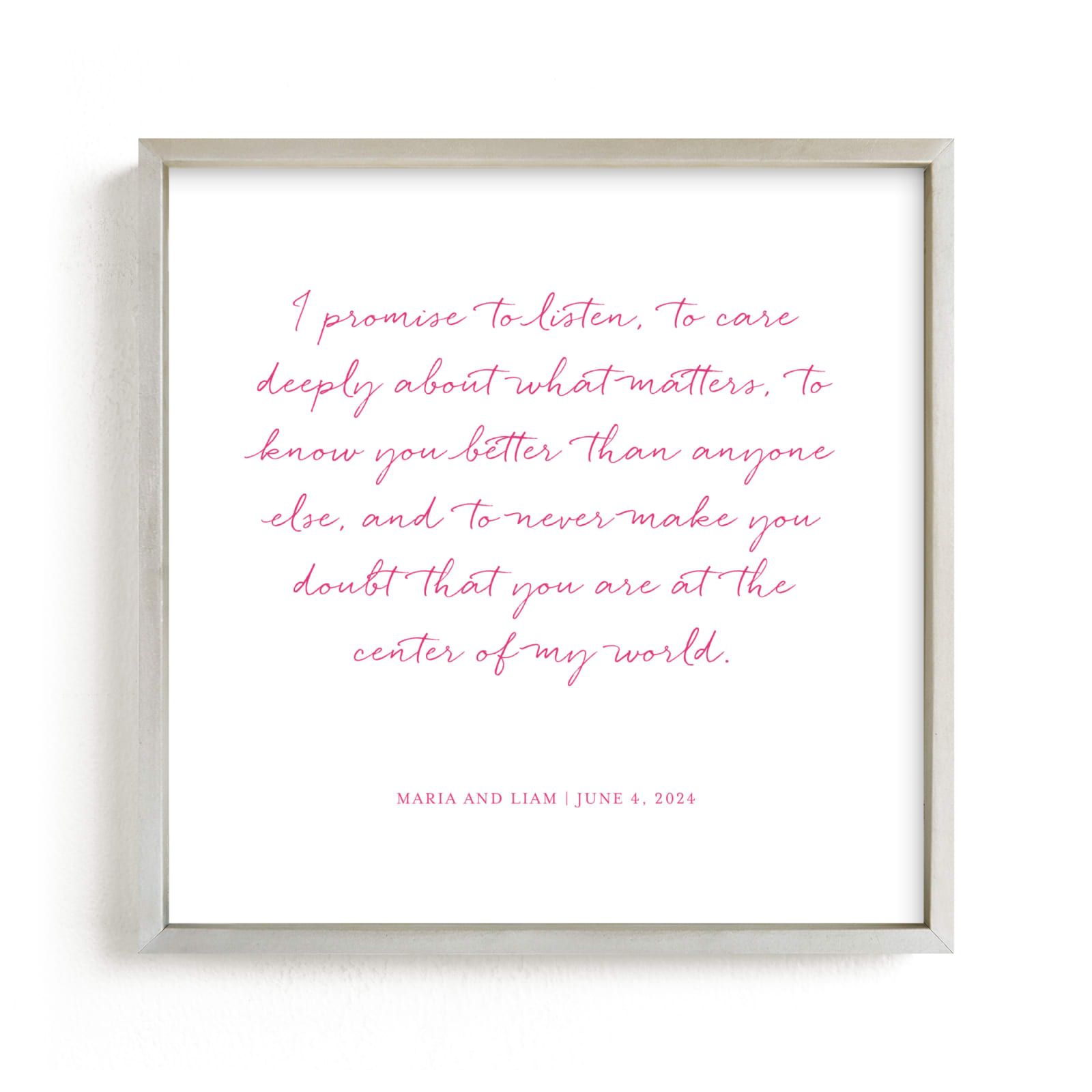 "Your Vows as an Art Print" - Completely Custom Art by Minted in beautiful frame options and a variety of sizes.
