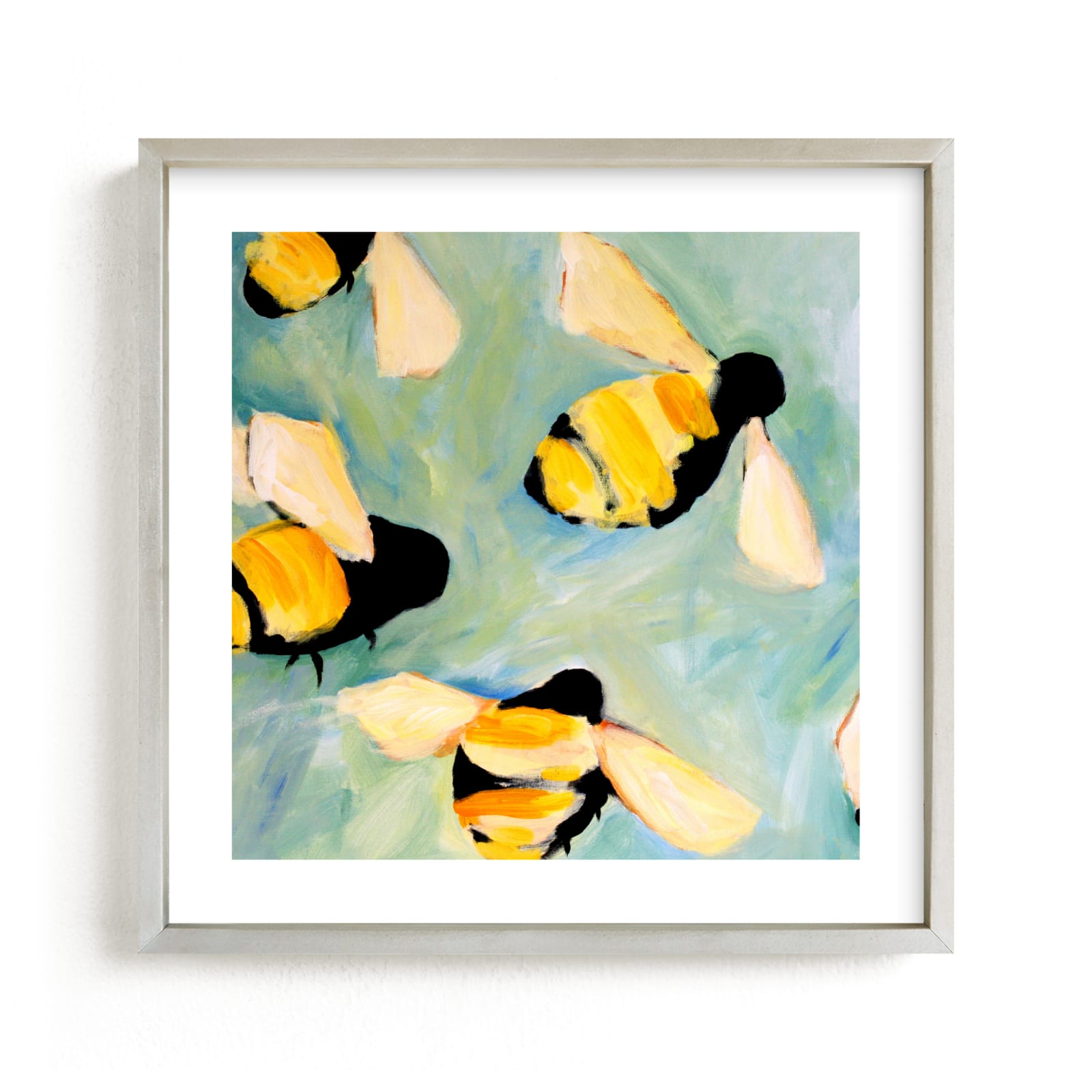 "Happy Bees" - Limited Edition Art Print by claire whitehead in beautiful frame options and a variety of sizes.