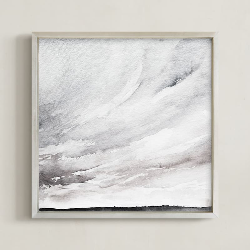 "wide open" - Art Print in Warm Gray by Kate Ahn - Framed