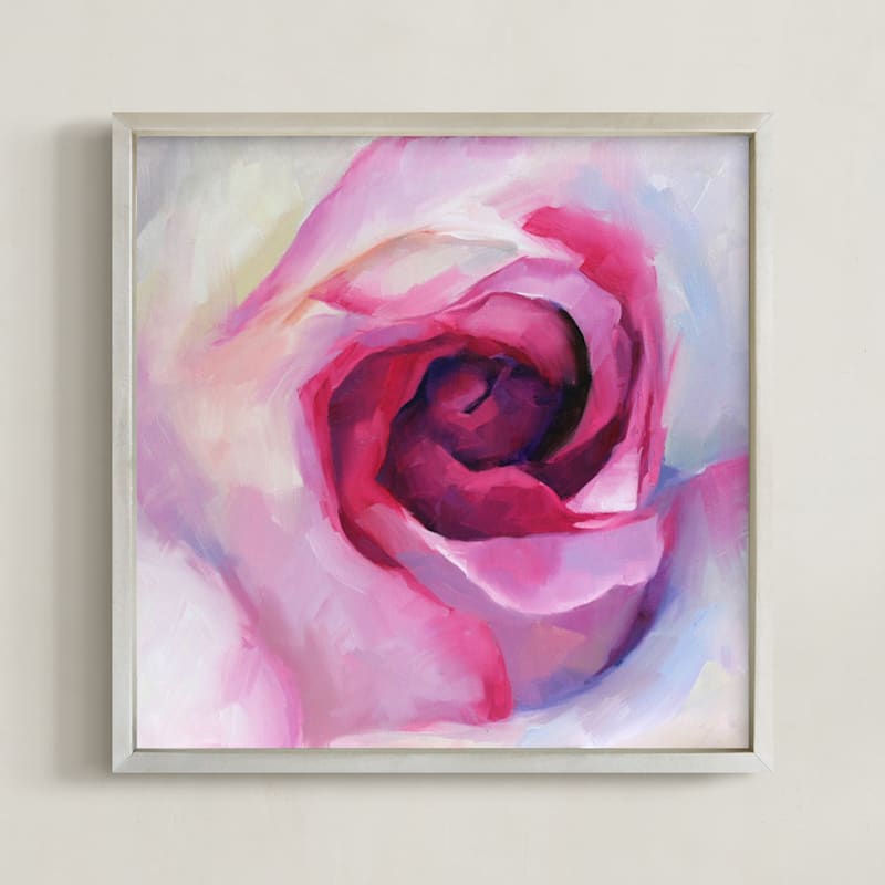 "Inception" - Art Print in magenta by Crystal Manning - Framed