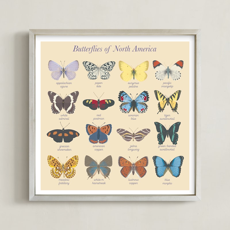 "Butterfly Guide" - Art Print in Dune by IGGI - Framed