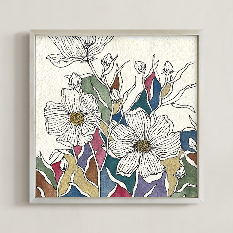 "Garden of Dreams" - Art Print in Meadow Green by Rushmi - Framed