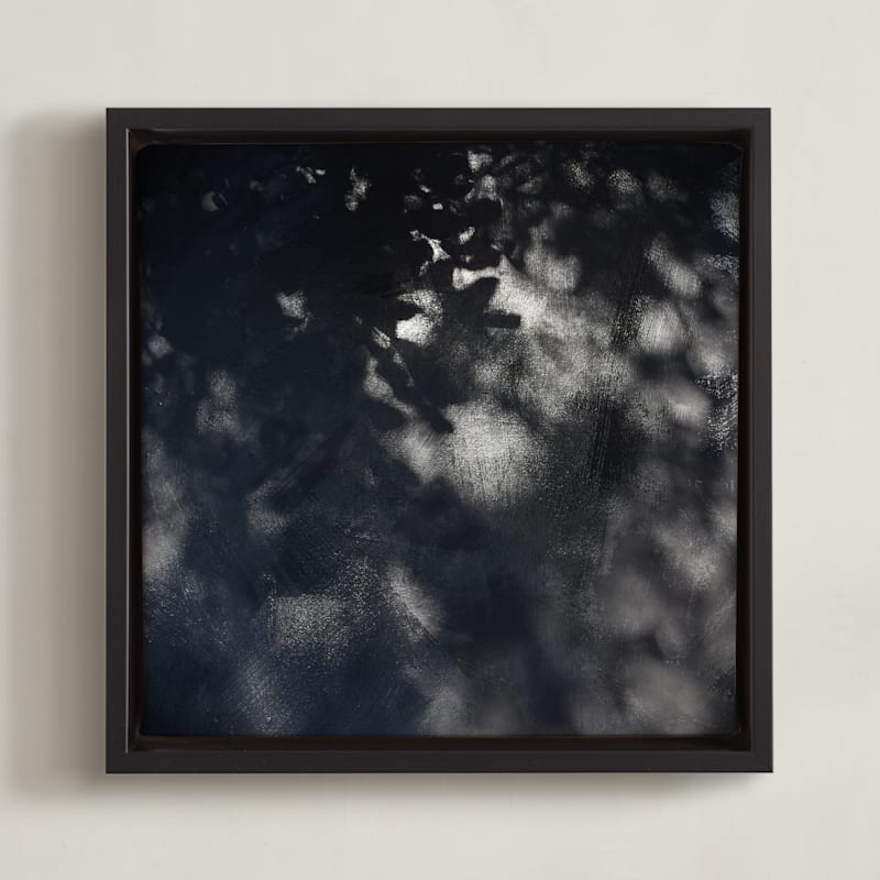 "Quietly Revealing" - Art Print in Black Charcoal by Charlotte Mello Stevenson - Framed Canvas