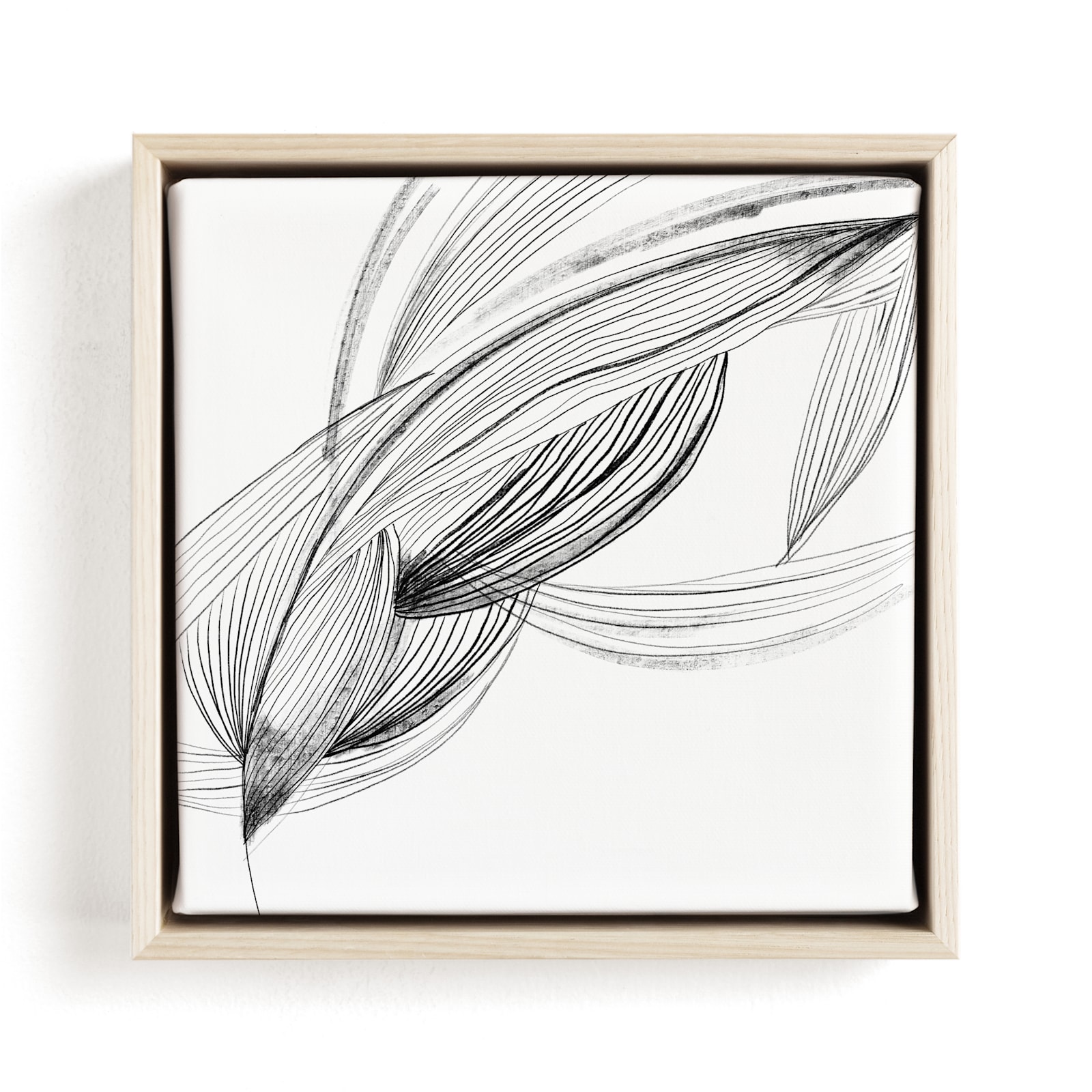 "Movement" - Art Print in Cloud White by Lucrecia Caporale - Framed Canvas