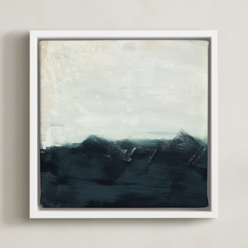 "Sitting Still" - Art Print in Sand by Jennifer Daily - Framed Canvas