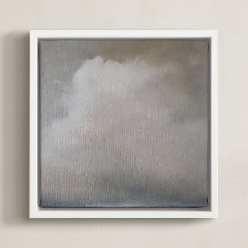 "Quiet Dawn" - Art Print in cloud white by Kelly Money - Framed Canvas
