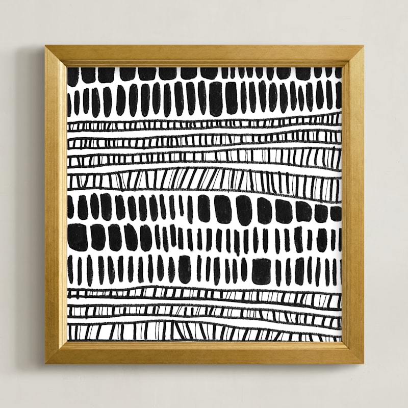 "Staccato" - Art Print in Noir by Rochelle Renee - Framed