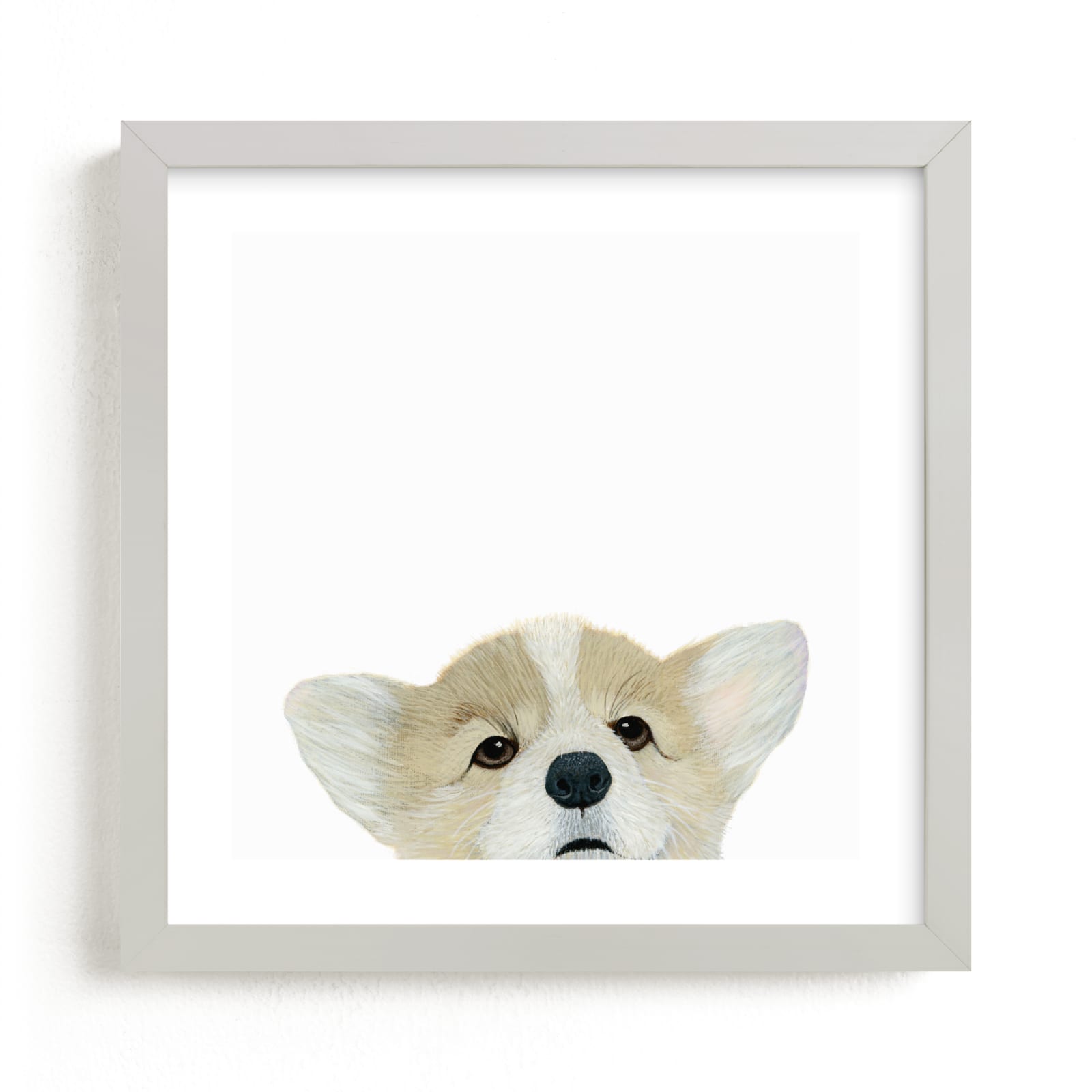 "Corgi Puppy" - Art Print by Deborah Chou in beautiful frame options and a variety of sizes.