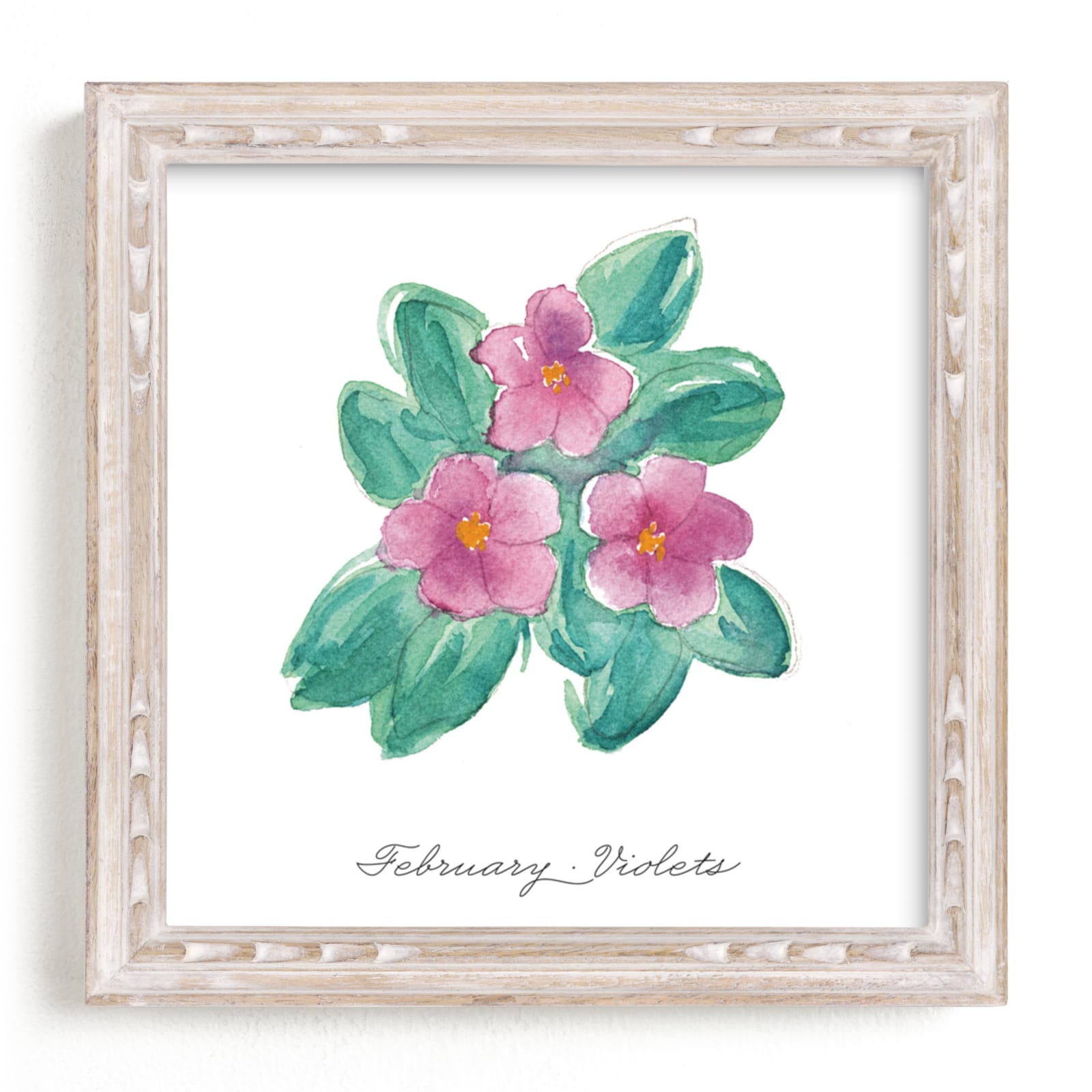 "February Violets" - Art Print by Liz Conley in beautiful frame options and a variety of sizes.