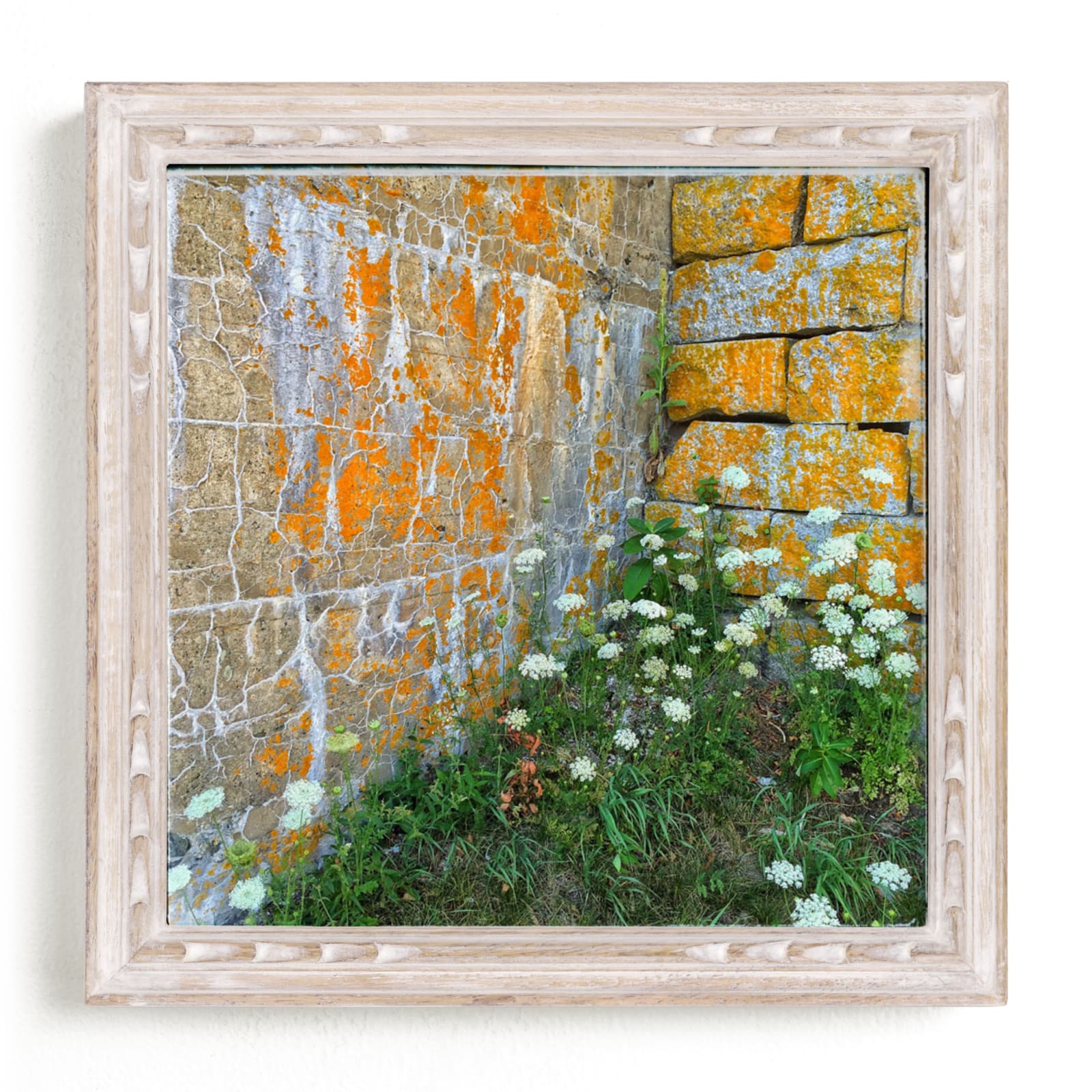 "Orange Textured Wall" - Art Print by Andy Mars in beautiful frame options and a variety of sizes.