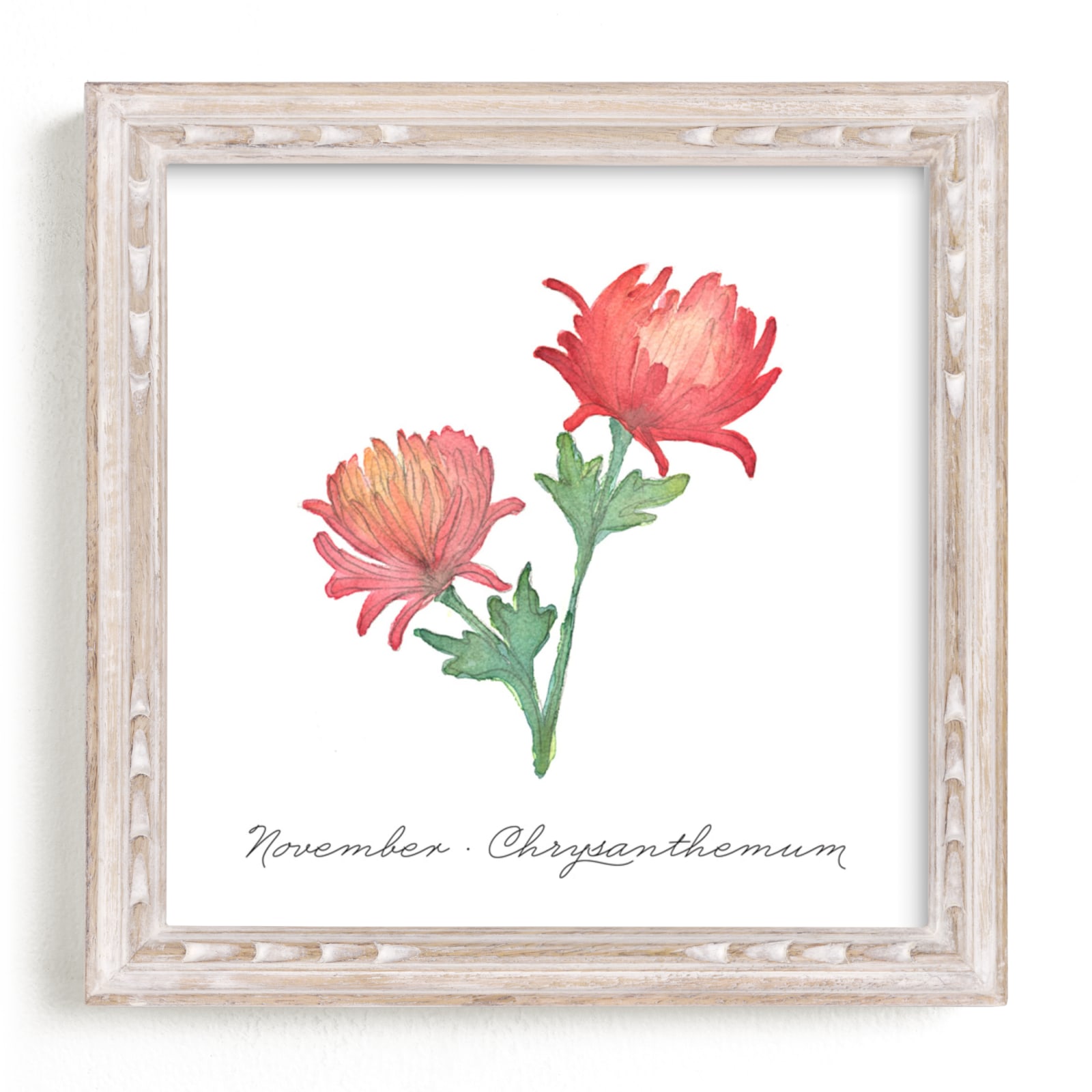 "November Chrysanthemum" - Art Print by Liz Conley in beautiful frame options and a variety of sizes.