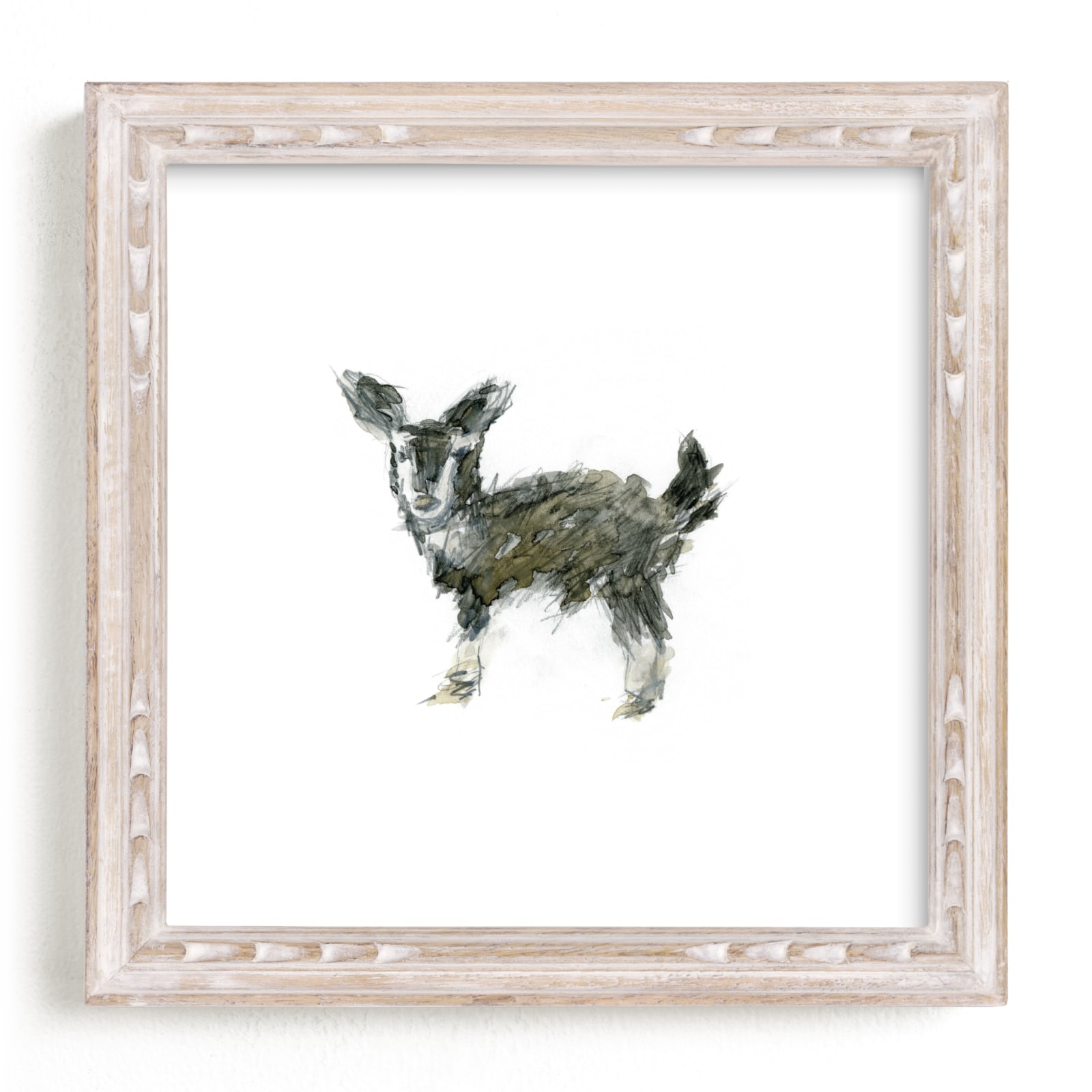 "Fuzzy Goat" - Art Print by Mande Calhoun in beautiful frame options and a variety of sizes.