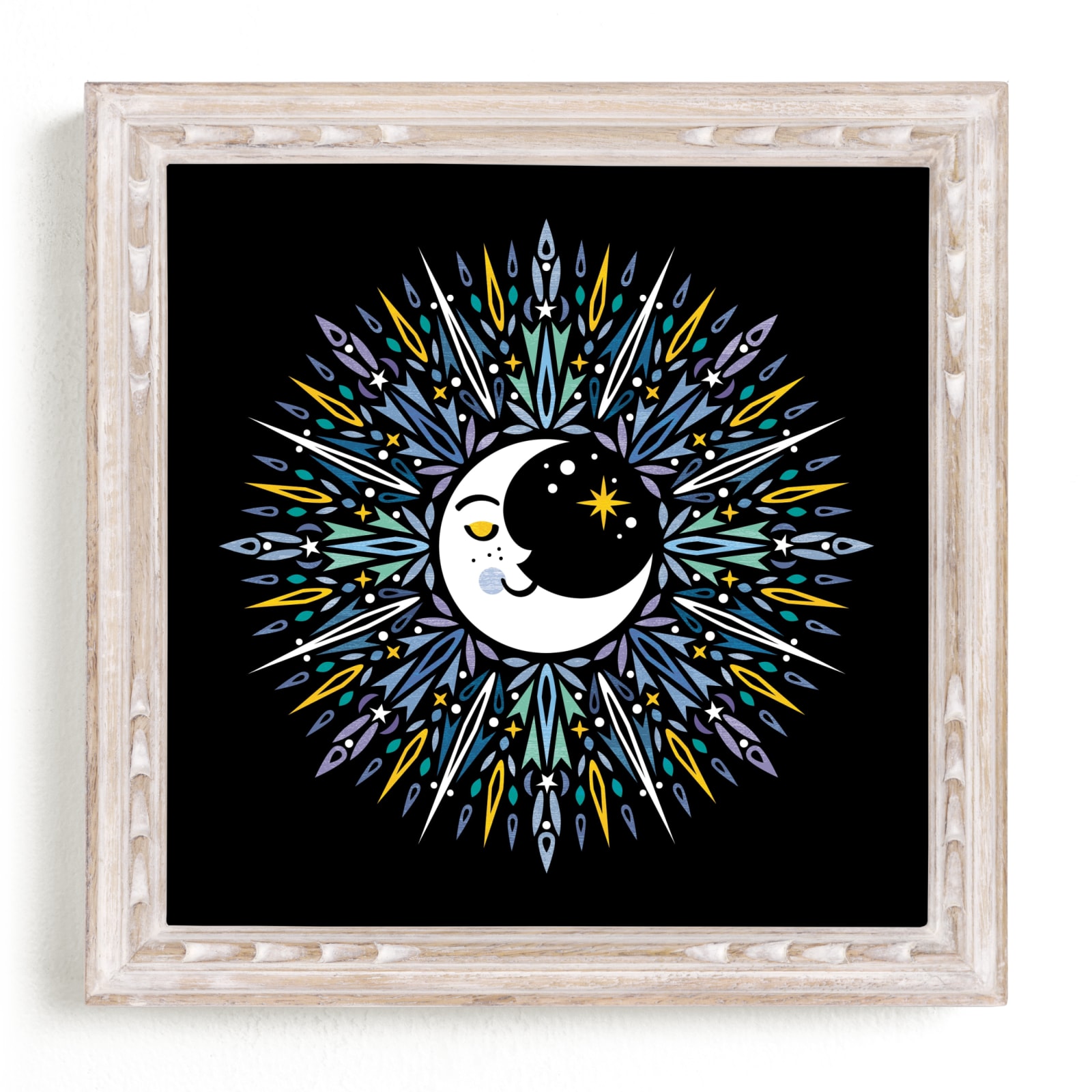 "Monsieur Moon" - Art Print by Paper Sun Studio in beautiful frame options and a variety of sizes.