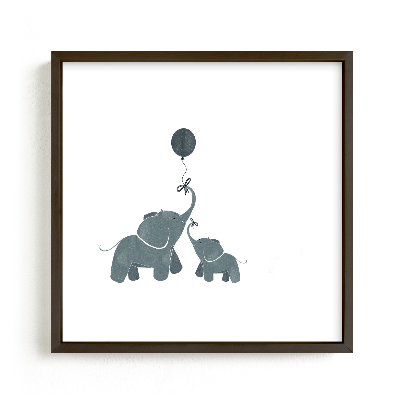 "Black & White Timeless Elephant Balloon " - Art Print by Lo Mead in beautiful frame options and a variety of sizes.