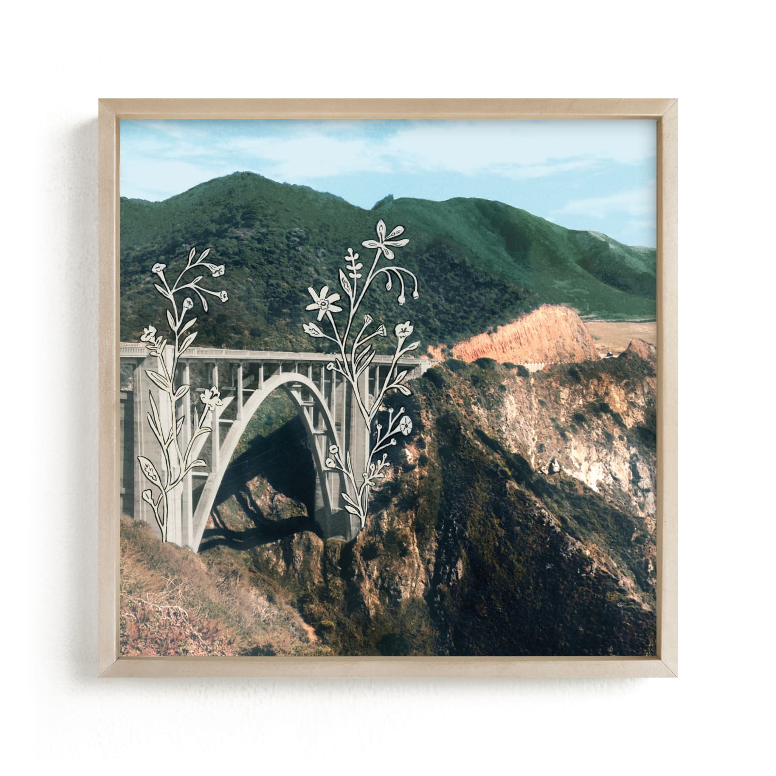 "Bixby Bridge Road Block" - Limited Edition Art Print by Danielle Kroll in beautiful frame options and a variety of sizes.