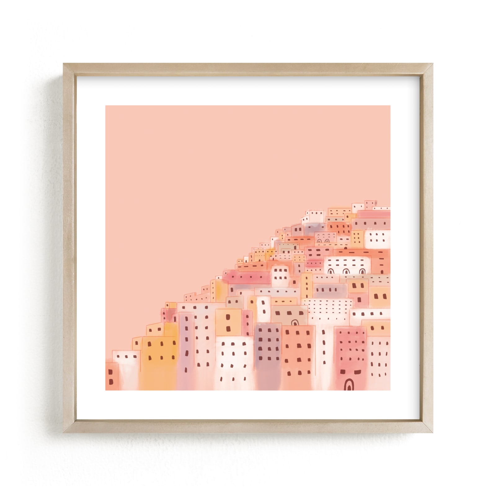 "Positano Houses" - Limited Edition Art Print by Laura Mitchell in beautiful frame options and a variety of sizes.