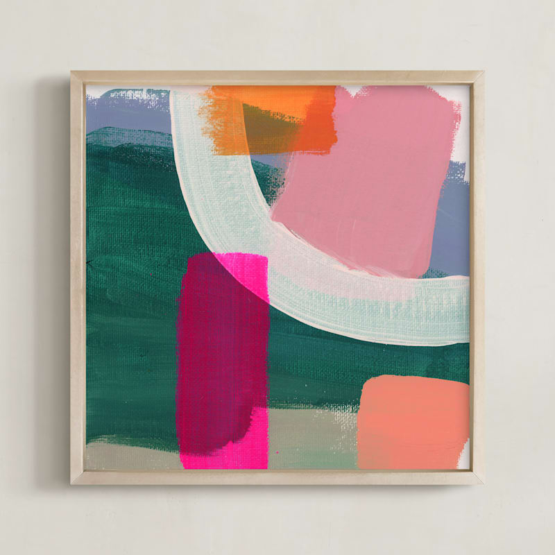 "Summer Highlights 2" - Art Print in Hot Pink by Lindsay Megahed - Framed