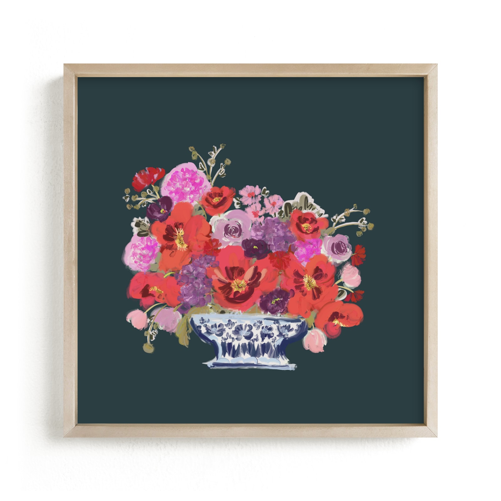 "Chinoiserie Blooms II" by Britt Mills in beautiful frame options and a variety of sizes.