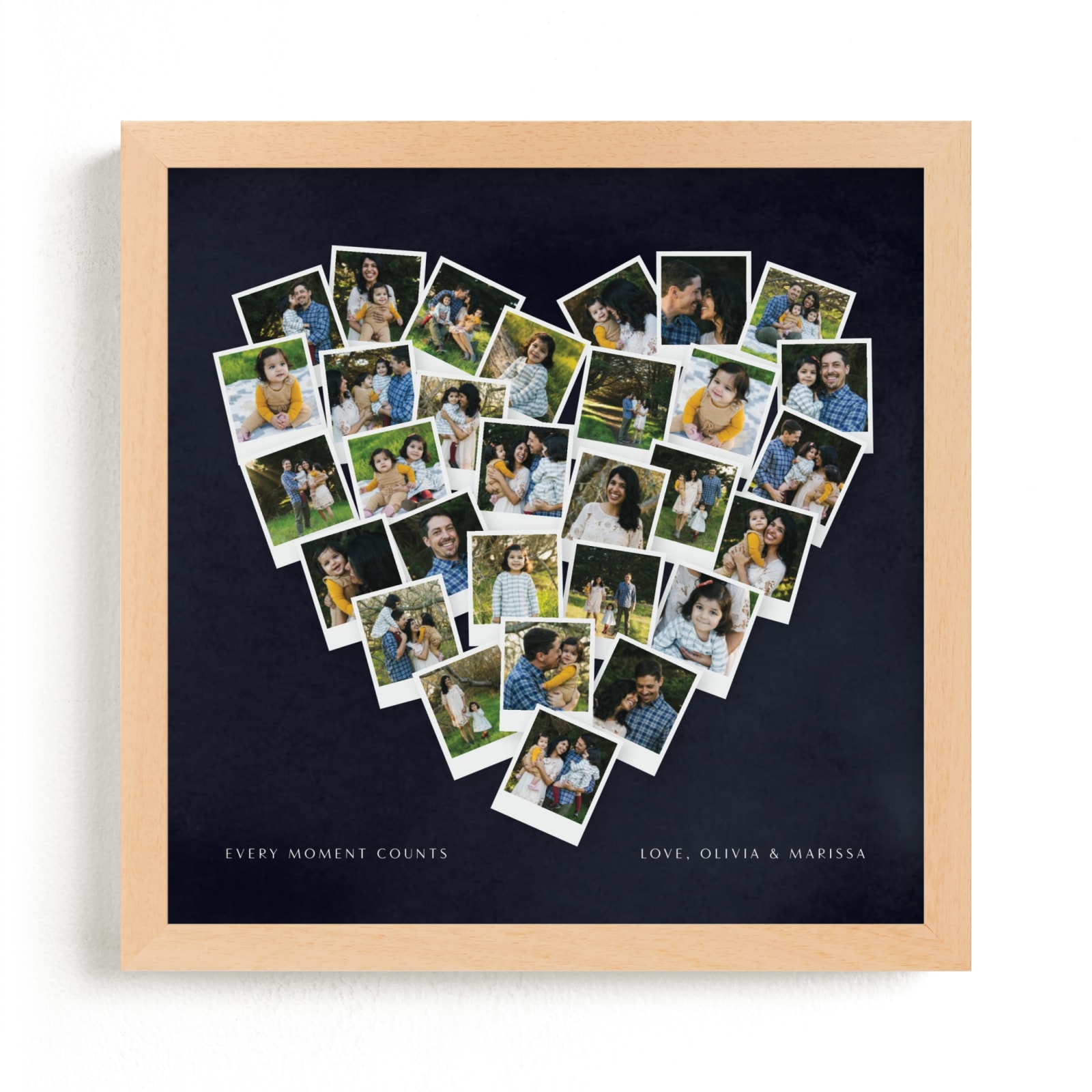 This is a blue, colorful photo art by Minted called Painted Hues Heart Snapshot Mix® Cool.