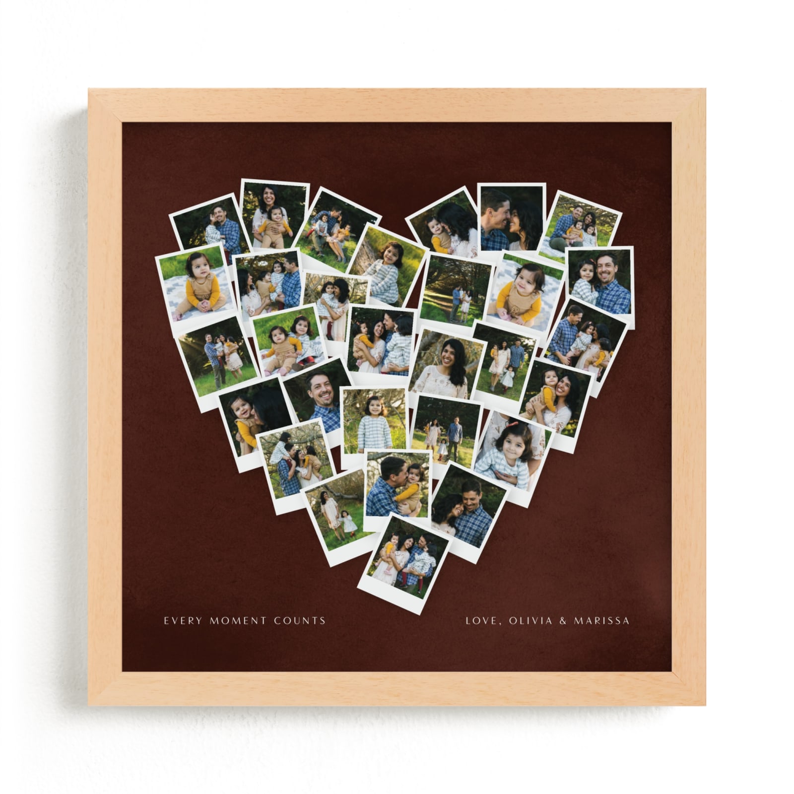 "Painted Hues Heart Snapshot Mix® Warm" - Custom Photo Art Print by Minted in beautiful frame options and a variety of sizes.