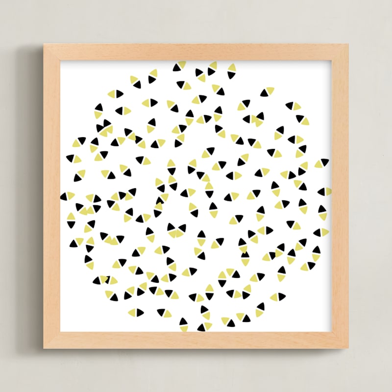 "Astralis" - Art Print in Yellow Gold by Vanessa An Lim - Framed