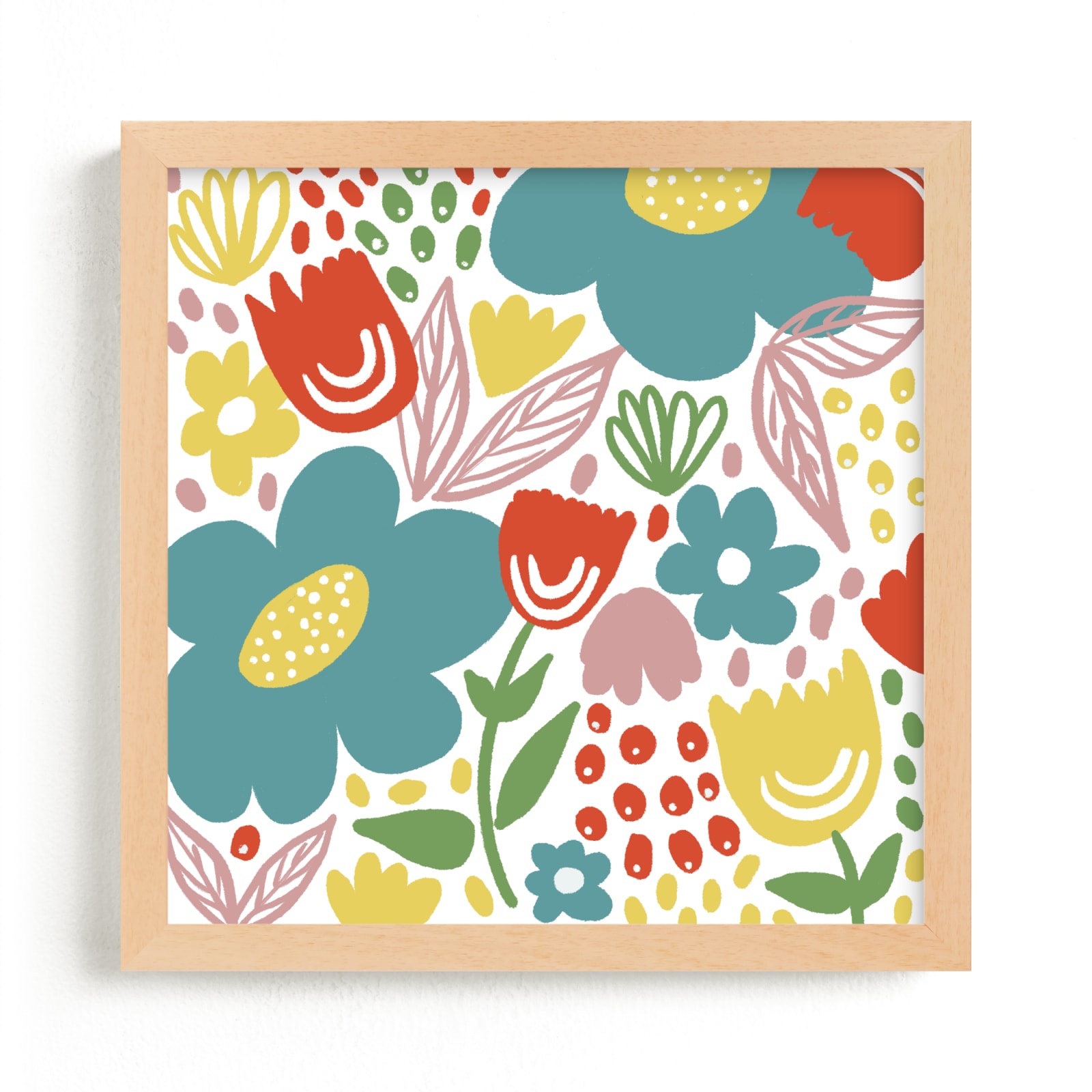 "Playful Blossoms" - Art Print by Lea Velasquez in beautiful frame options and a variety of sizes.